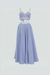 Zweiteiler mit Spitzen-Top & Swing-Rock