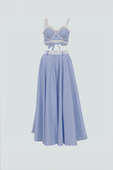 Zweiteiler mit Spitzen-Top & Swing-Rock