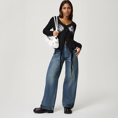 Breite Jeans mit klassischem Design