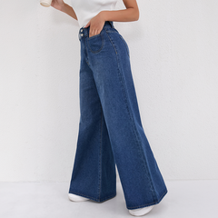 Weite High-Waist-Jeans
