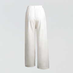 Elegante Palazzo Stoffhose in Weiß