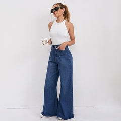 Weite High-Waist-Jeans