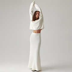 Oversized Zweiteiliges Flauschstrick Set