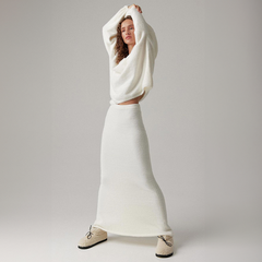 Oversized Zweiteiliges Flauschstrick Set