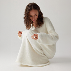 Oversized Zweiteiliges Flauschstrick Set