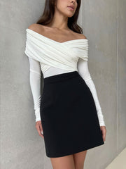 Off-Shoulder Langarm-Bodysuit