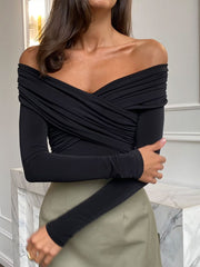 Off-Shoulder Langarm-Bodysuit