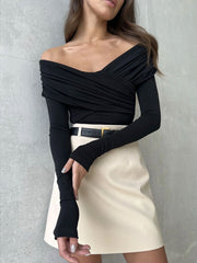 Off-Shoulder Langarm-Bodysuit