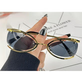 Ovale Sonnenbrille mit Metallrahmen