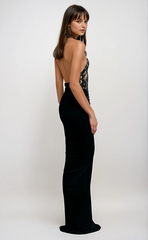 Spitzen-Maxi-Kleid mit Cut-Out
