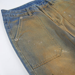 Distressed Straight Jeans