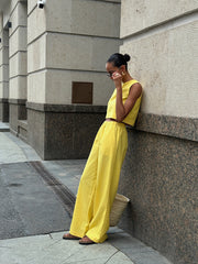 Sommerliches Leinen-Kurzset