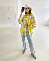 Karierte Oversized-Baumwollbluse