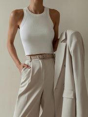 Geripptes Tanktop aus Mischgewebe