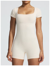 Kurzarm-Yoga-Jumpsuit