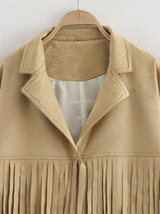 Fransenjacke mit Reverskragen