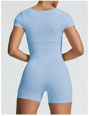 Kurzarm-Yoga-Jumpsuit