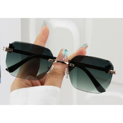 Rechteckige randlose Sonnenbrille