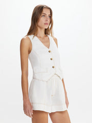 Leinen-Weste & Shorts Set