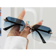 Rechteckige randlose Sonnenbrille