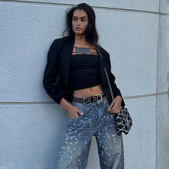 Baggy-Jeans mit Distressed-Look