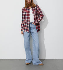 Karierte Langarm-Bluse