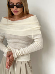Strickpullover mit Off-Shoulder-Design