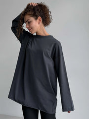 Oversized Langärmeliges Baumwollshirt