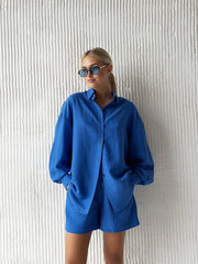 Zweiteiler aus Baumwolle mit Oversize-Hemd