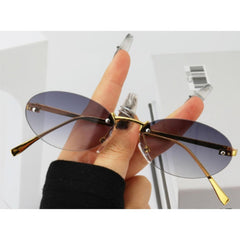 Elegante ovale randlose Sonnenbrille