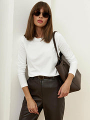 Langärmeliges Rundhals-Shirt aus Baumwolle