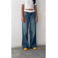 Weit geschnittene Low-Waist Jeans