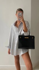 Gestreiftes Oversized-Hemd aus Baumwolle