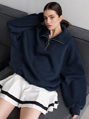 Oversized Pullover mit Stehkragen