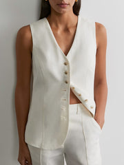 Leinenset mit Knopfleiste