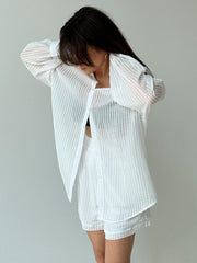 Gestreiftes Hemd & Shorts Set