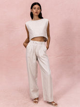 Leinen-Hose mit Top-Set