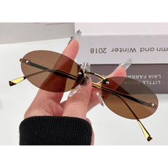 Elegante ovale randlose Sonnenbrille