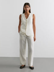 Leinenset mit Knopfleiste