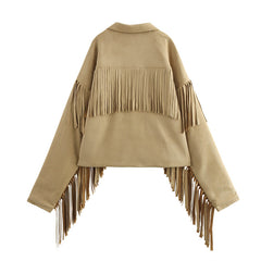 Fransenjacke mit Reverskragen