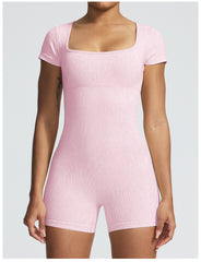 Kurzarm-Yoga-Jumpsuit