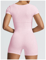 Kurzarm-Yoga-Jumpsuit