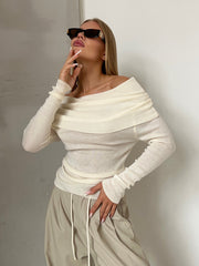 Strickpullover mit Off-Shoulder-Design