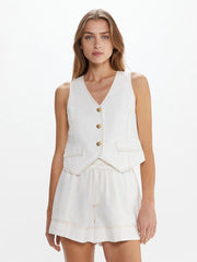 Leinen-Weste & Shorts Set