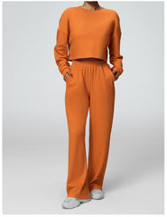 Weite High-Waist-Sporthose