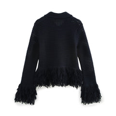 Strick-Set mit Fransen