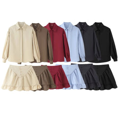 Rüschen-Zweiteiler mit Hemd und Minirock