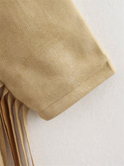 Fransenjacke mit Reverskragen