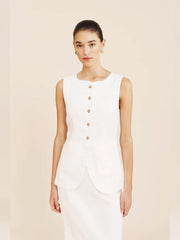 Ärmelloses Leinen-Set