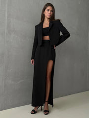 Eleganter High-Waist-Maxirock mit Schlitz